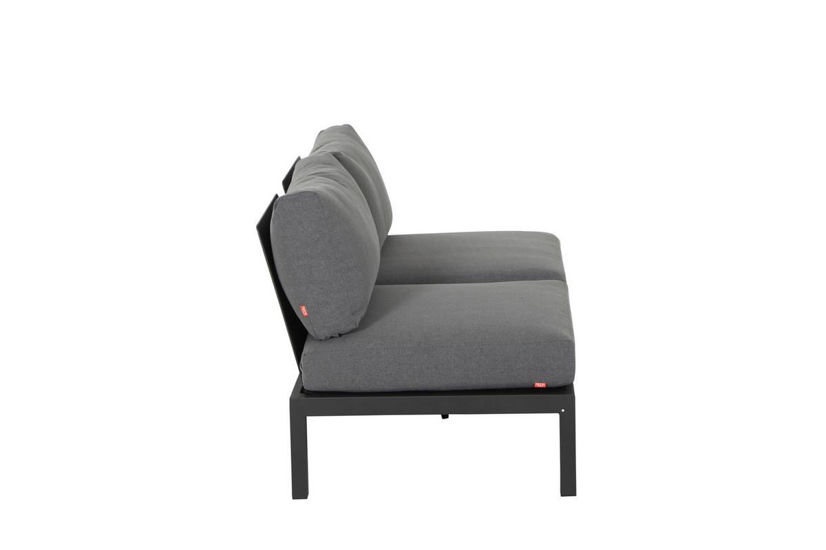 Modul-Loungegarnitur 4-tlg. Grau Teakholz - Anthrazit/Grau, KONVENTIONELL, Holz/Textil (252/84/252cm) - Siena Garden