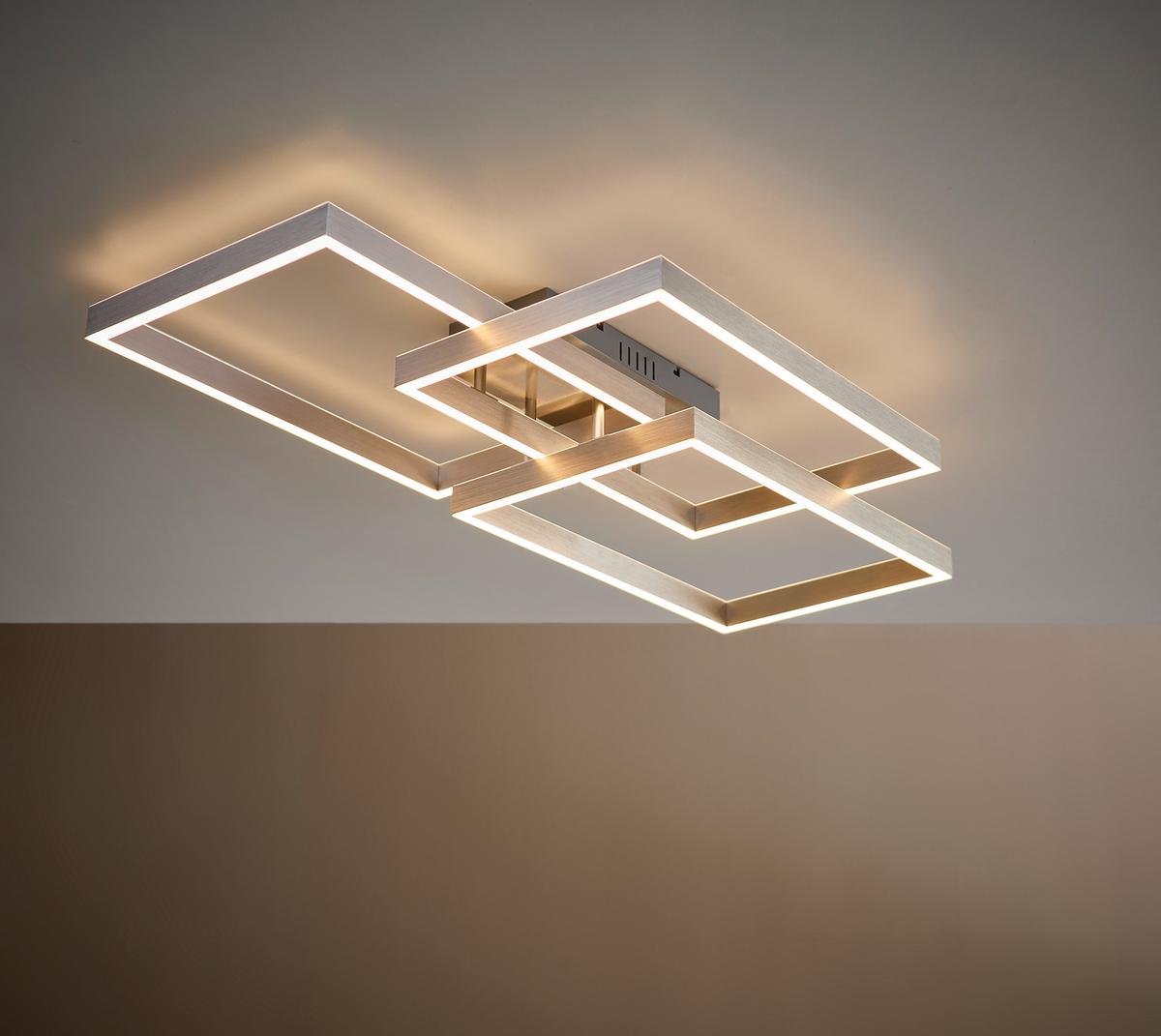 LAMPA SUFITOWA LED 6232-55 PAAN - kolor stalowy, Design, tworzywo sztuczne/metal (82/50/14cm) - Paul Neuhaus