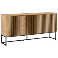 KOMODA SZEROKA BUENO - czarny/dąb artisan, Modern, materiał drewnopochodny/metal (160/80/40cm) - Xora