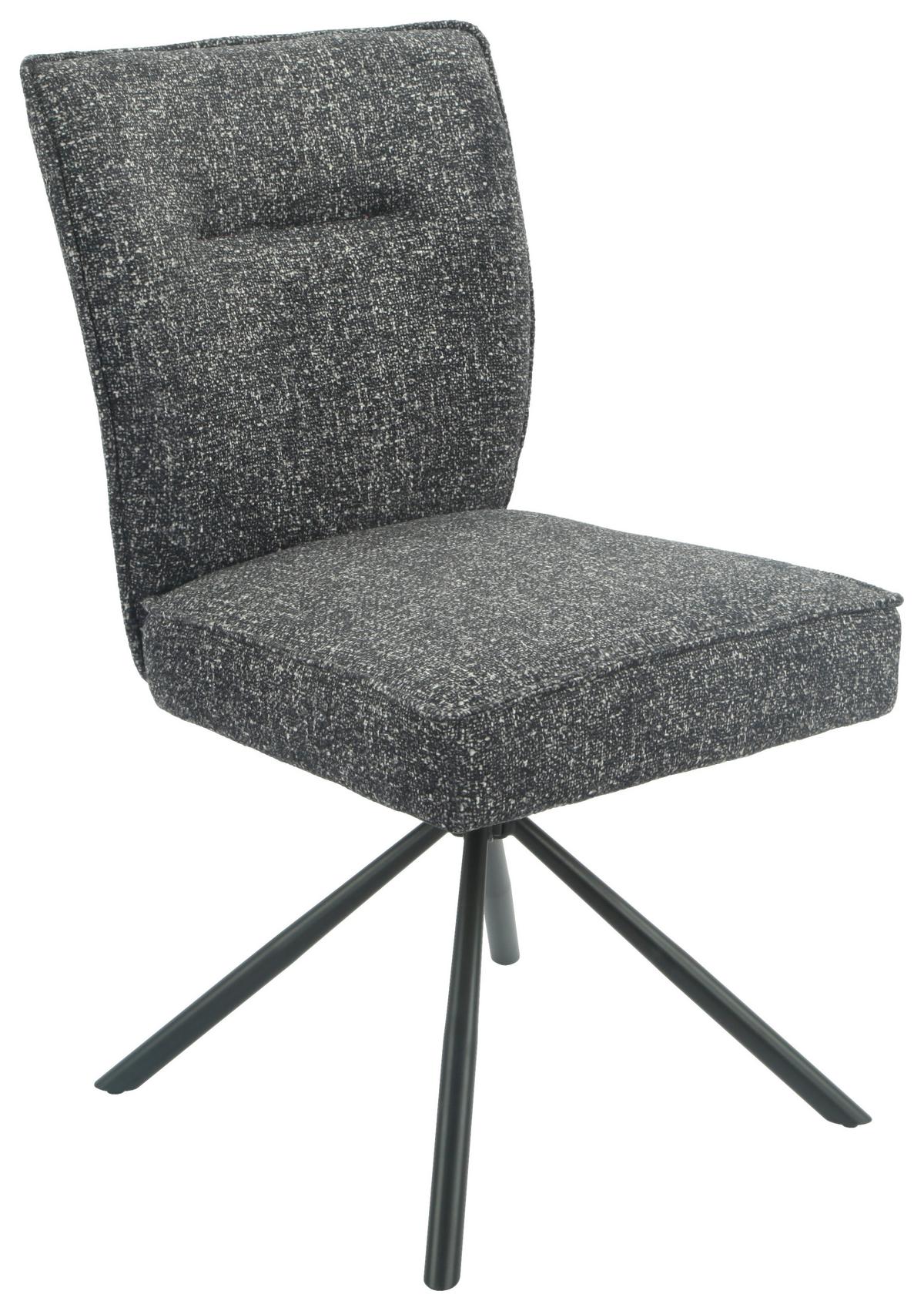 Stuhl Ellen Giga S Anthrazit/Schwarz - Anthrazit/Schwarz, MODERN, Textil/Metall (49/90,5/65,5cm) - Premium Living