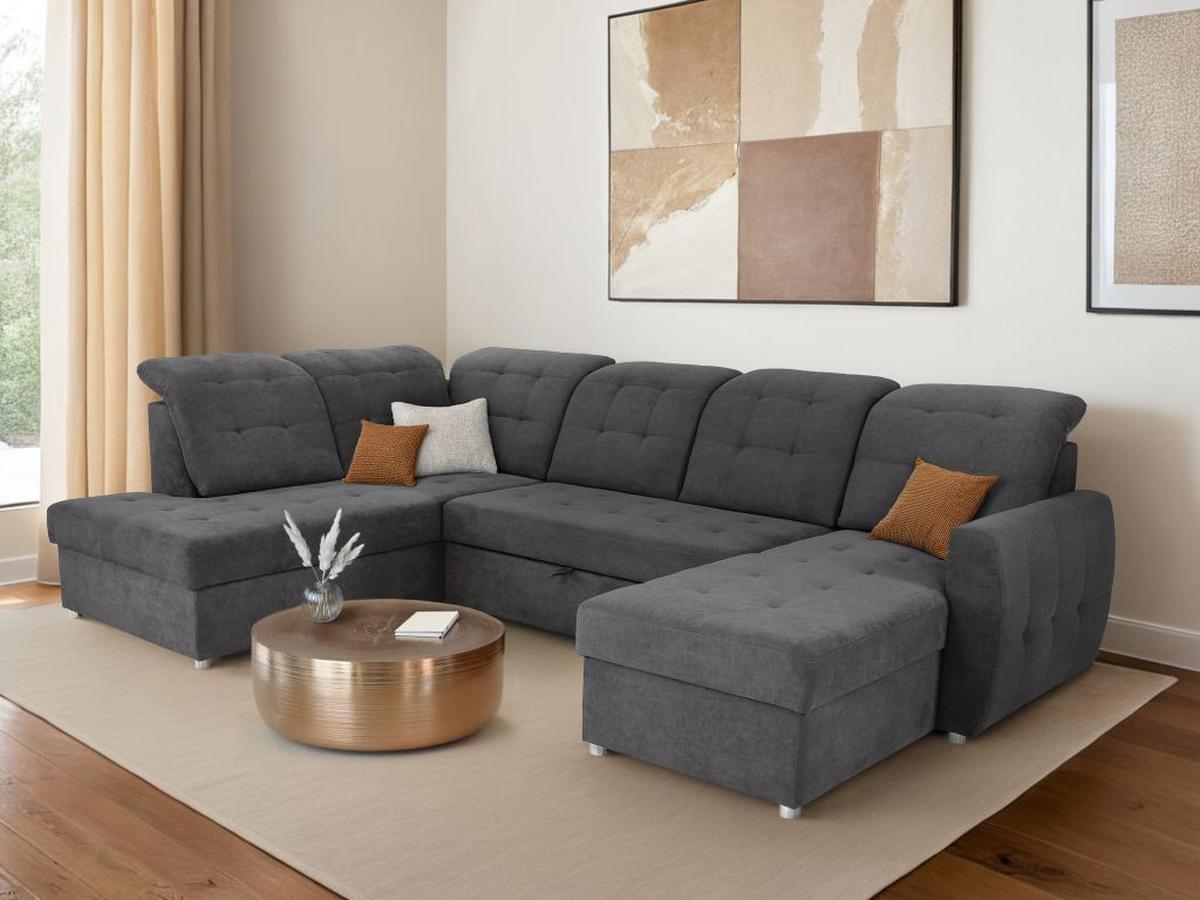 Coltar ATLAS - antracit, Modern, lemn/metal (207/306/174cm) - Modern Living