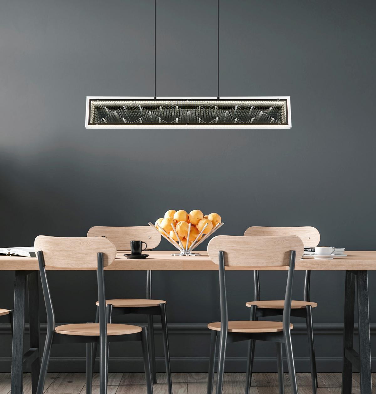 Led Viseća Svjetiljka Mirrora - prozirno/boje kroma, Design, staklo/metal (113/8/120cm) - Globo