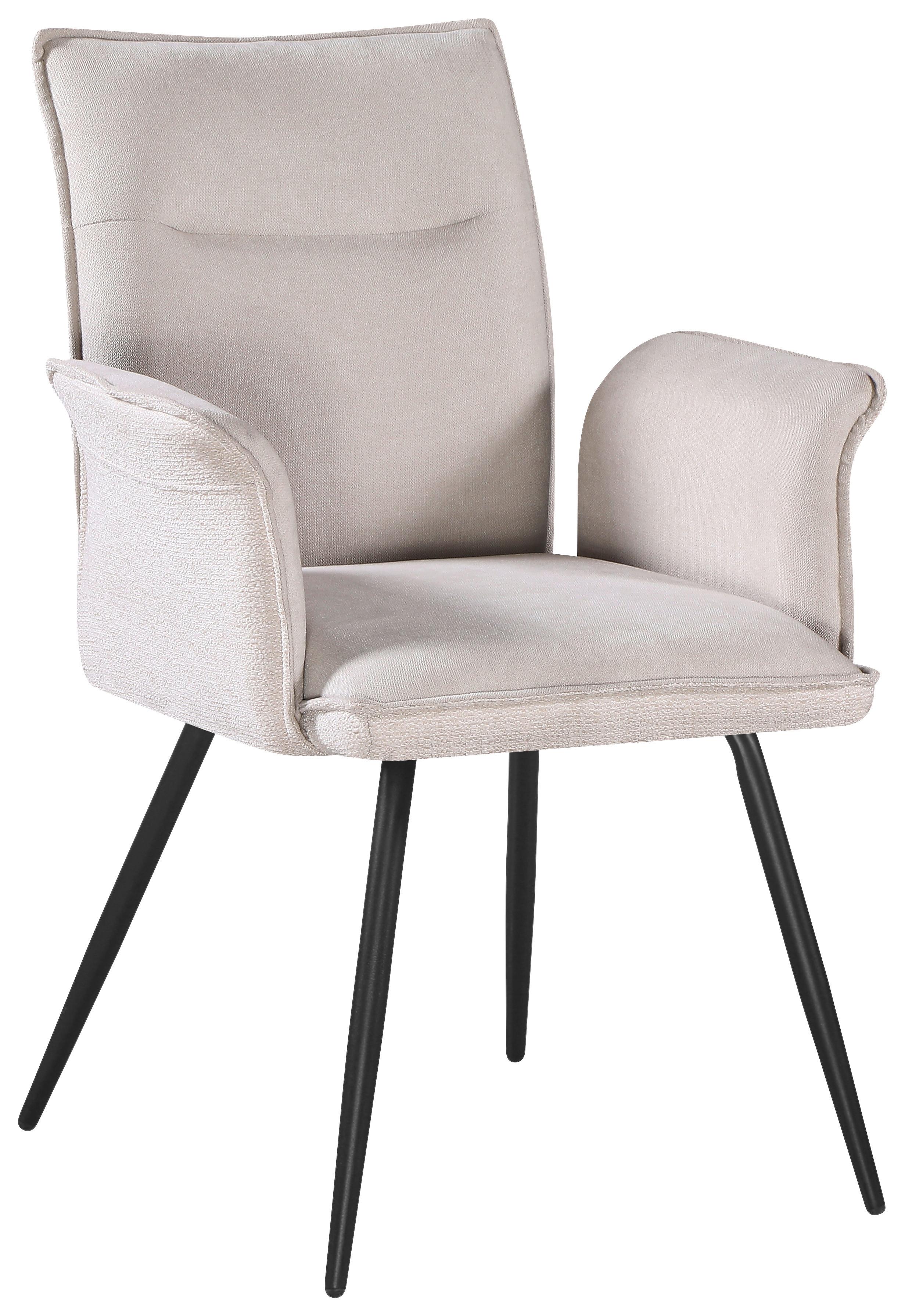 Armlehnstuhl Nova Beige - Beige/Schwarz, MODERN, Textil/Metall (63/88/63cm) - Premium Living
