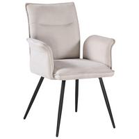 Armlehnstuhl Nova Beige - Beige/Schwarz, MODERN, Textil/Metall (63/88/63cm) - Premium Living