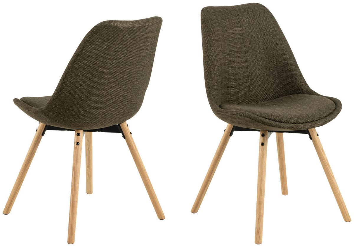 KRZESŁO ERICA - kolor dębowy/zielony, Konventionell, tkanina/drewno (49/84/55cm) - MID.YOU