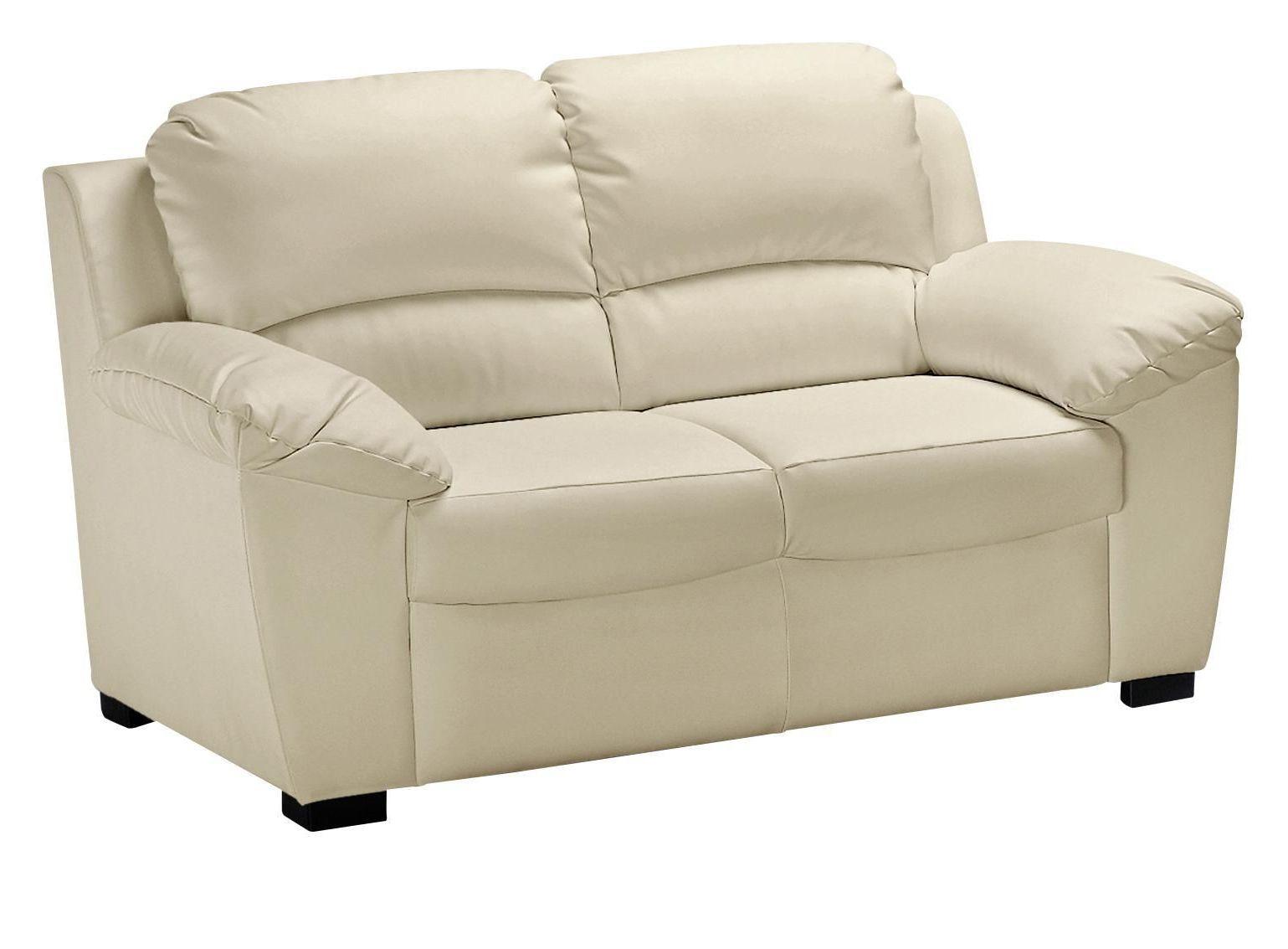 Zweisitzer-Sofa "Danilo" , beige - Beige/Schwarz, KONVENTIONELL, Kunststoff/Textil (145/90/90cm) - MID.YOU