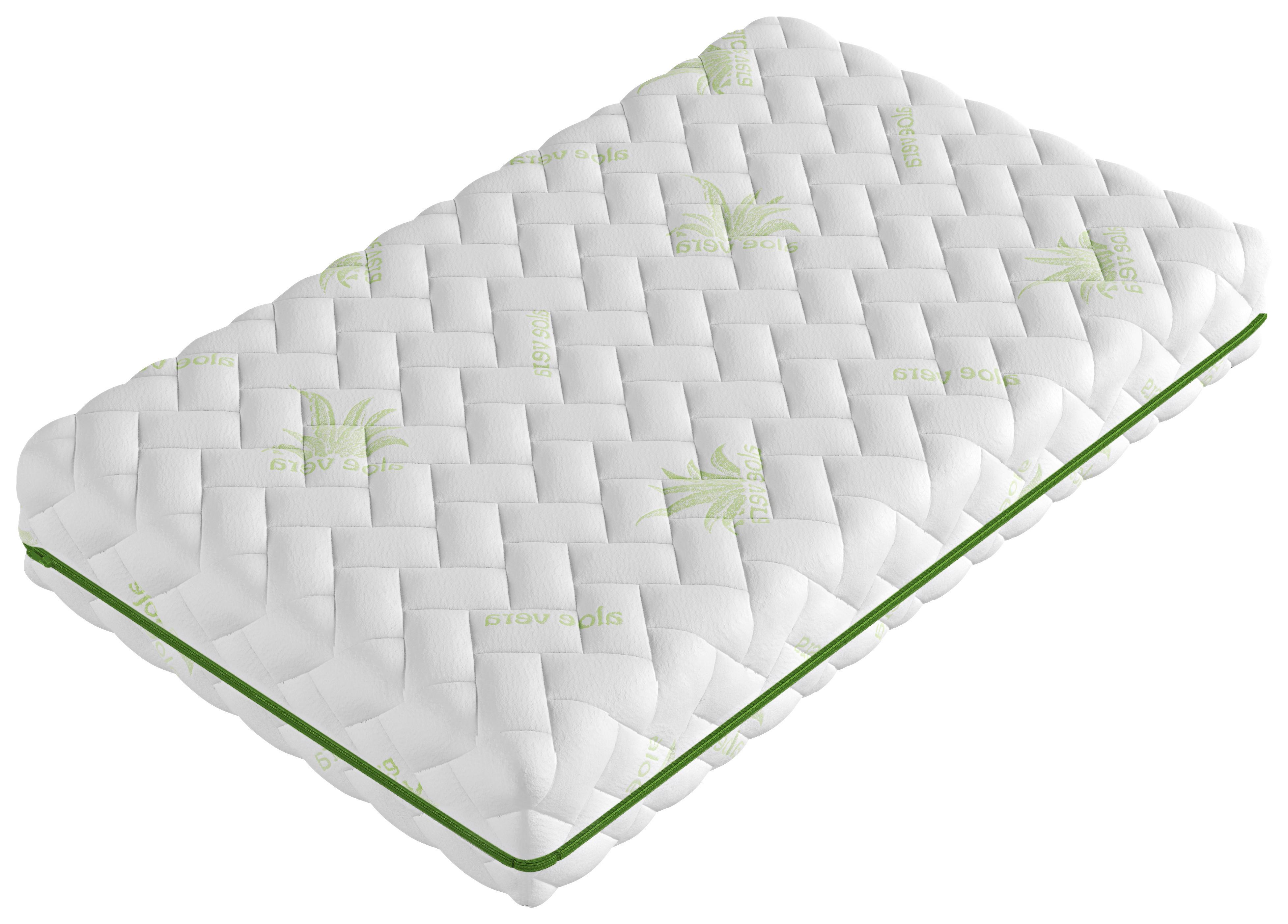 MATERAC-RDZEŃ/SPRĘŻYNY KIESZ. ALOE SOFT H3/H2 - zielony/biały, Basics, tkanina (120/200cm) - P & B