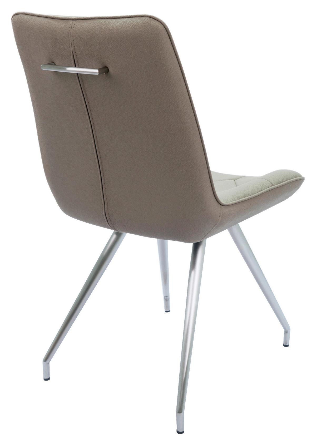 KRZESŁO HENRY - kolor stalowy/taupe, Design, metal/tkanina (51/89/66cm) - Novel