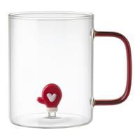 Tasse Christmas Rot/Weiß ca. 360ml - Transparent/Rot, Glas (8/10cm) - Mömax