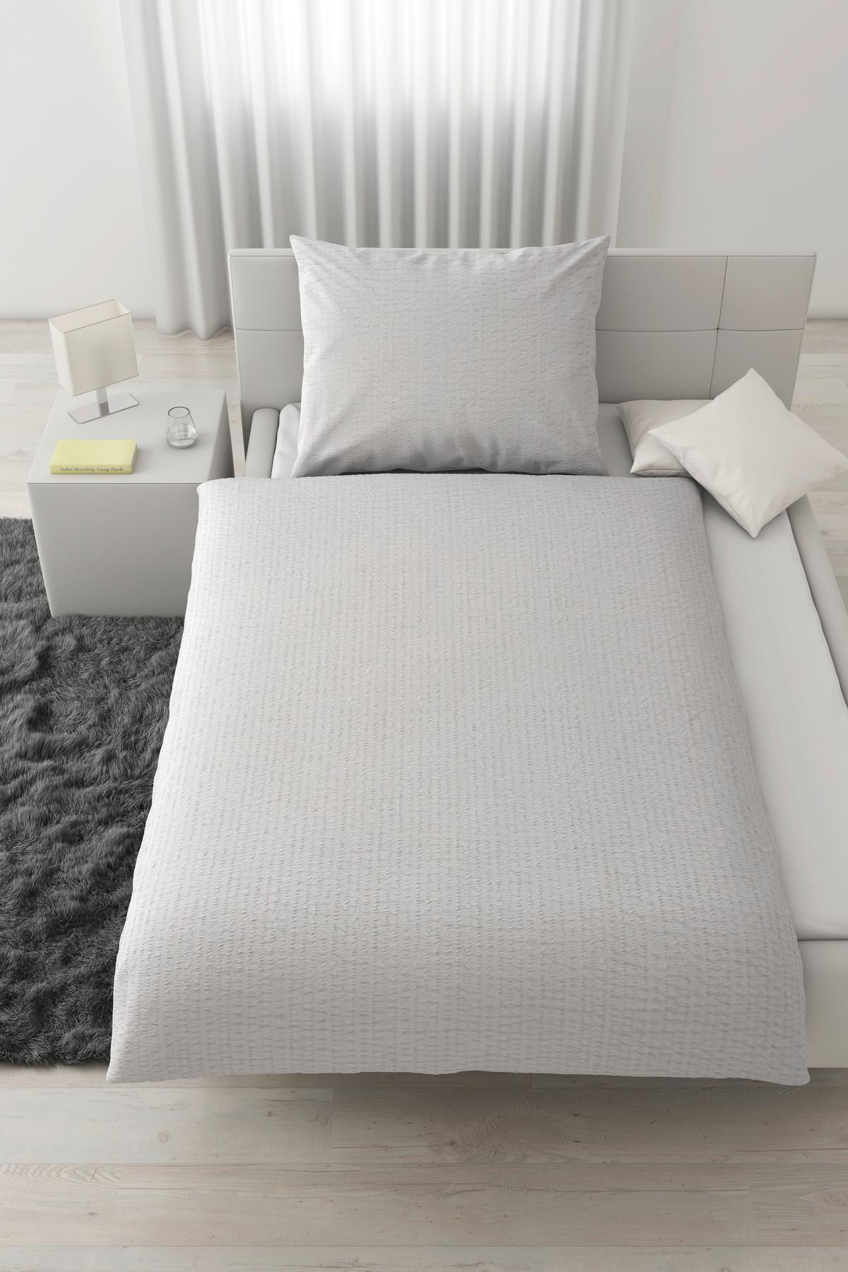 BETTWÄSCHESET GISELA - Hellgrau, Textil (160/210cm) - Modern Living