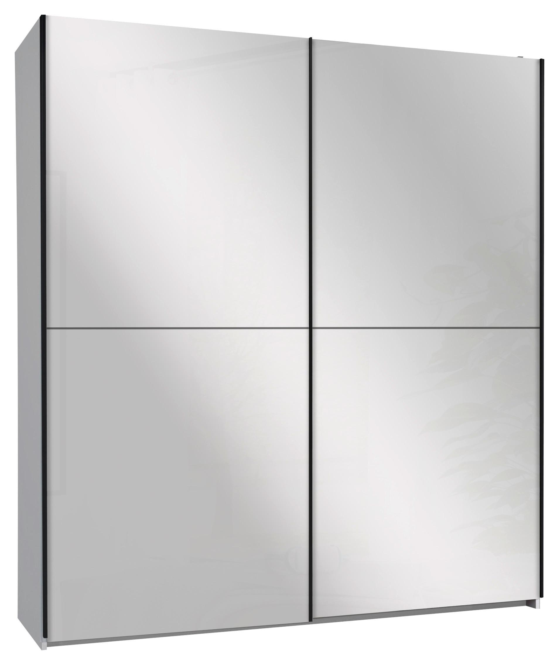 Omara Z Drsnimi Vrati Noemi, Bela - črna/bela, Trend, kovina/steklo (215/210/60cm) - Modern Living