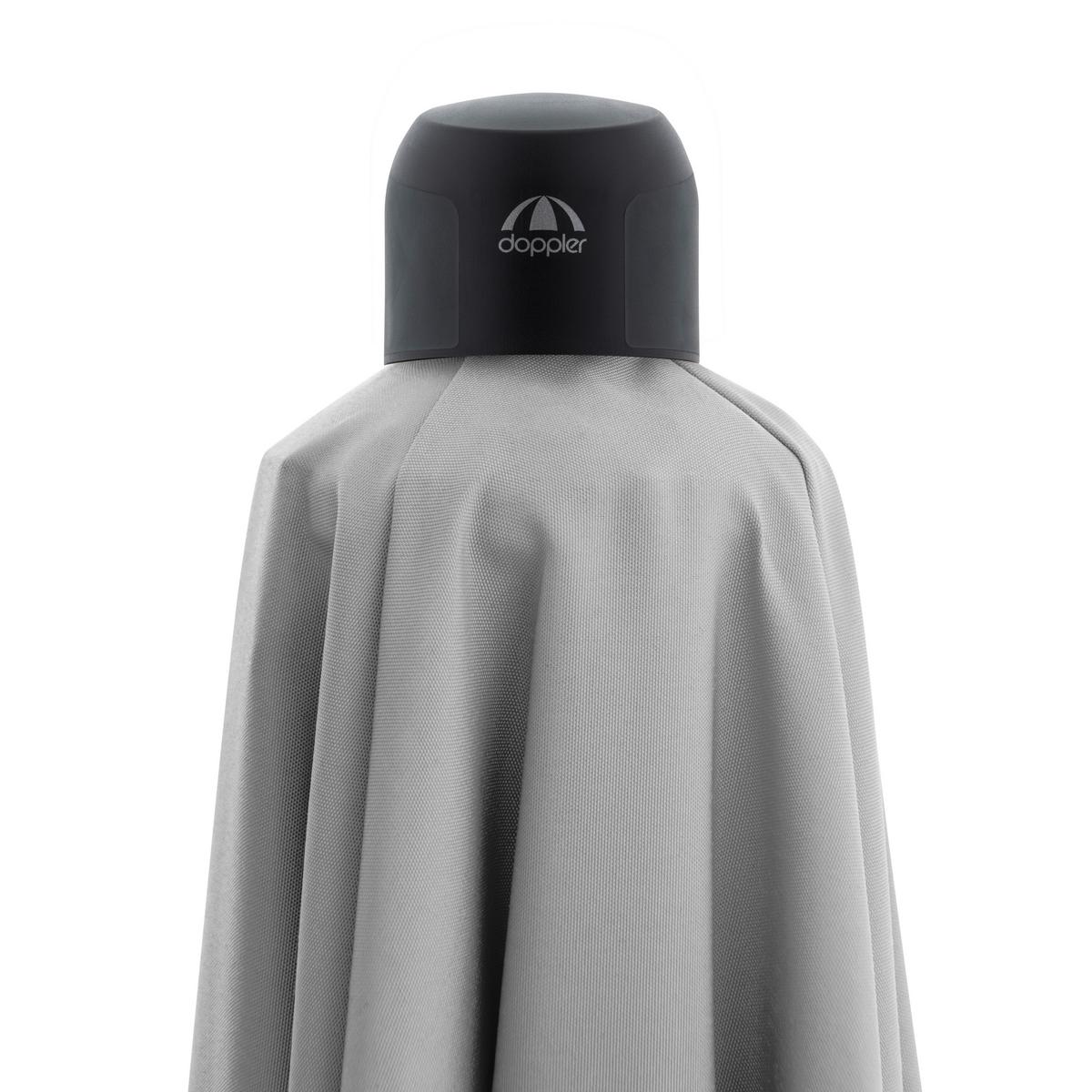 Ampelschirm Myzone Hellgrau ca. 210x210cm - Anthrazit/Hellgrau, Basics, Textil/Metall (210/210cm) - Doppler