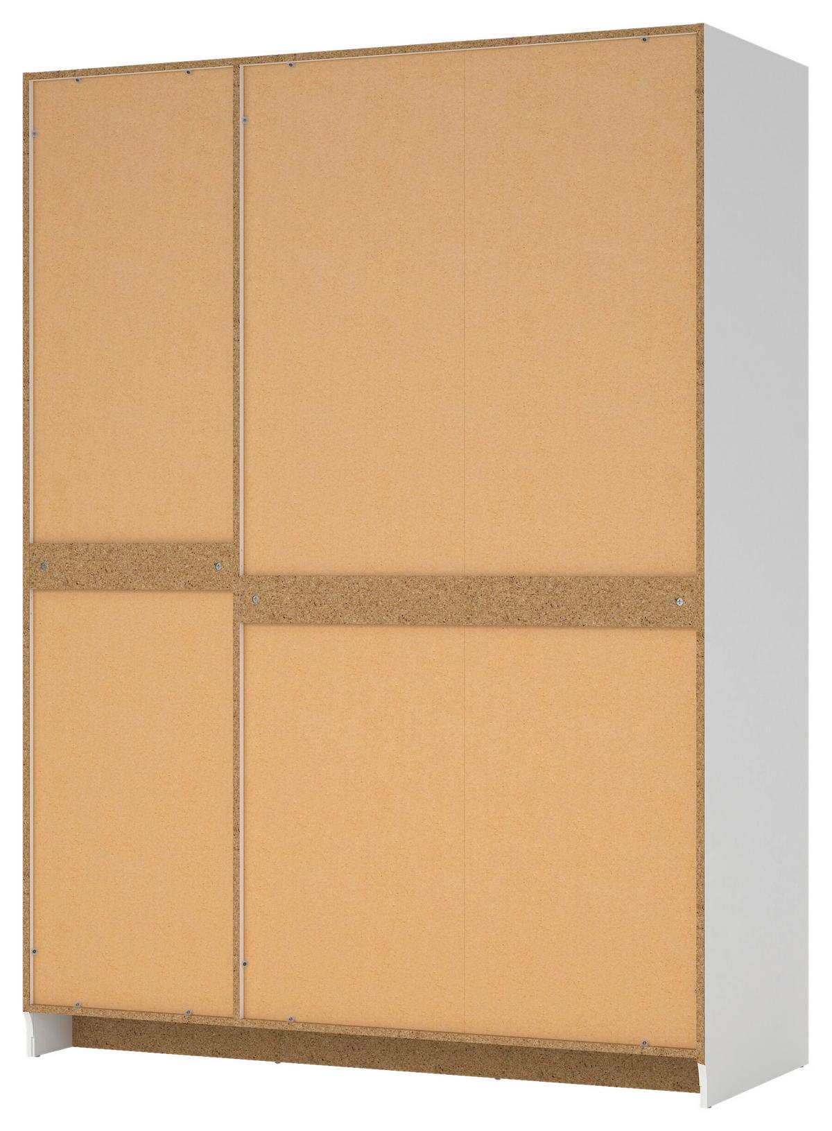 Omara S Klasičnimi Vrati Billund, Bela - srebrne barve/bela, Moderno, kovina/leseni material (147/200/61,7cm) - MID.YOU