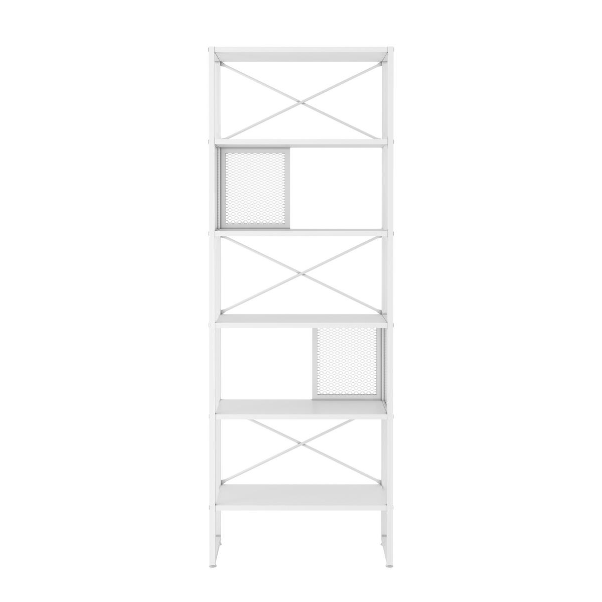 REGAŁ MELA REGAL - biały, Modern, materiał drewnopochodny/metal (64/180/31cm) - Novel