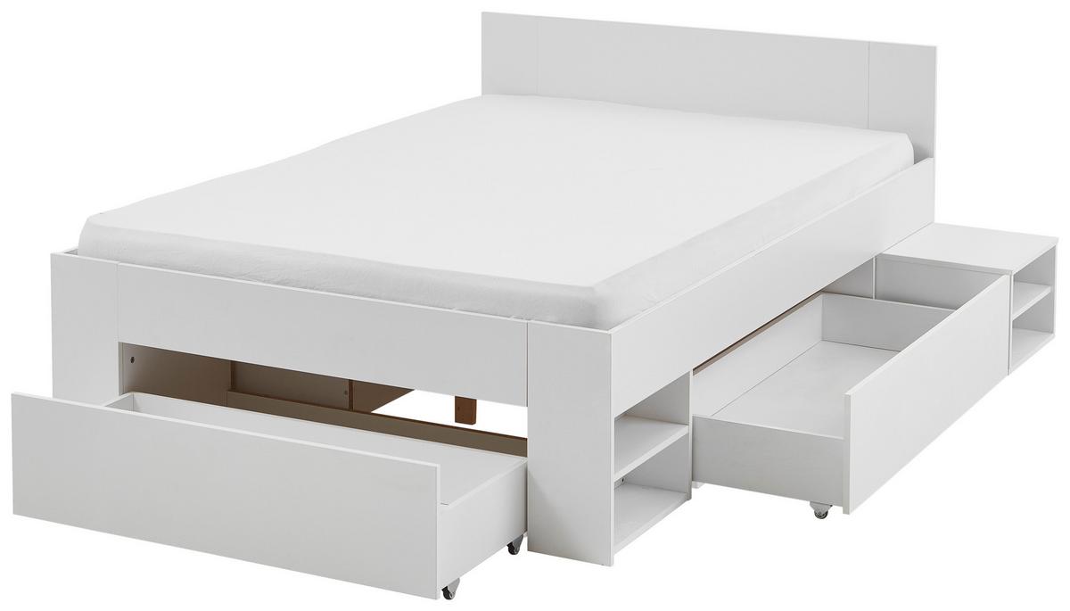 Postelja S Predalom Azurro 2-120 - bela, Moderno, leseni material (120/200cm) - Mömax