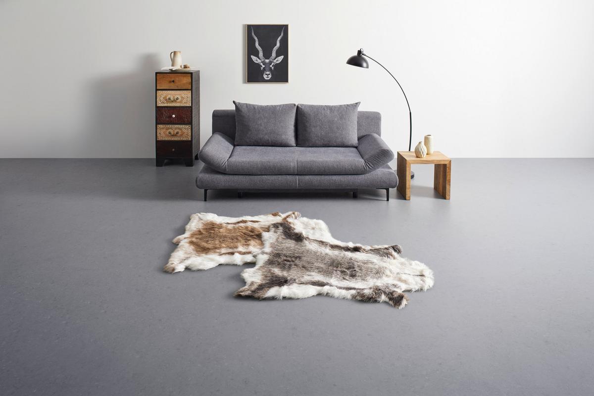 Kunstfell Rudolf in Braun/Weiß ca. 90x110cm - Braun, MODERN, Textil/Fell (90/110cm) - Modern Living