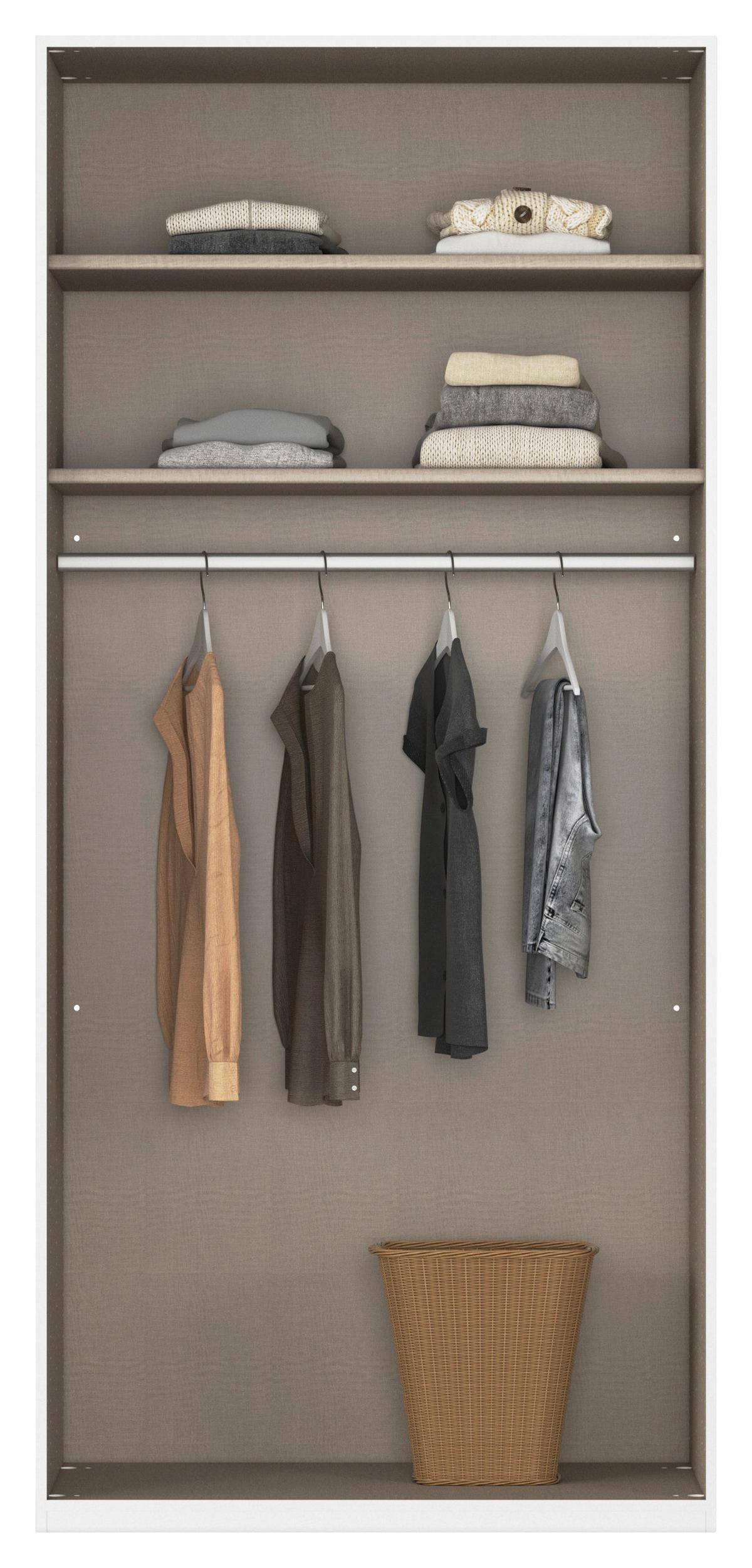 Ormar S Klasičnim Vratima Alabama - siva/tamno siva, Moderno, drvni materijal/metal (91/229/54cm) - Modern Living