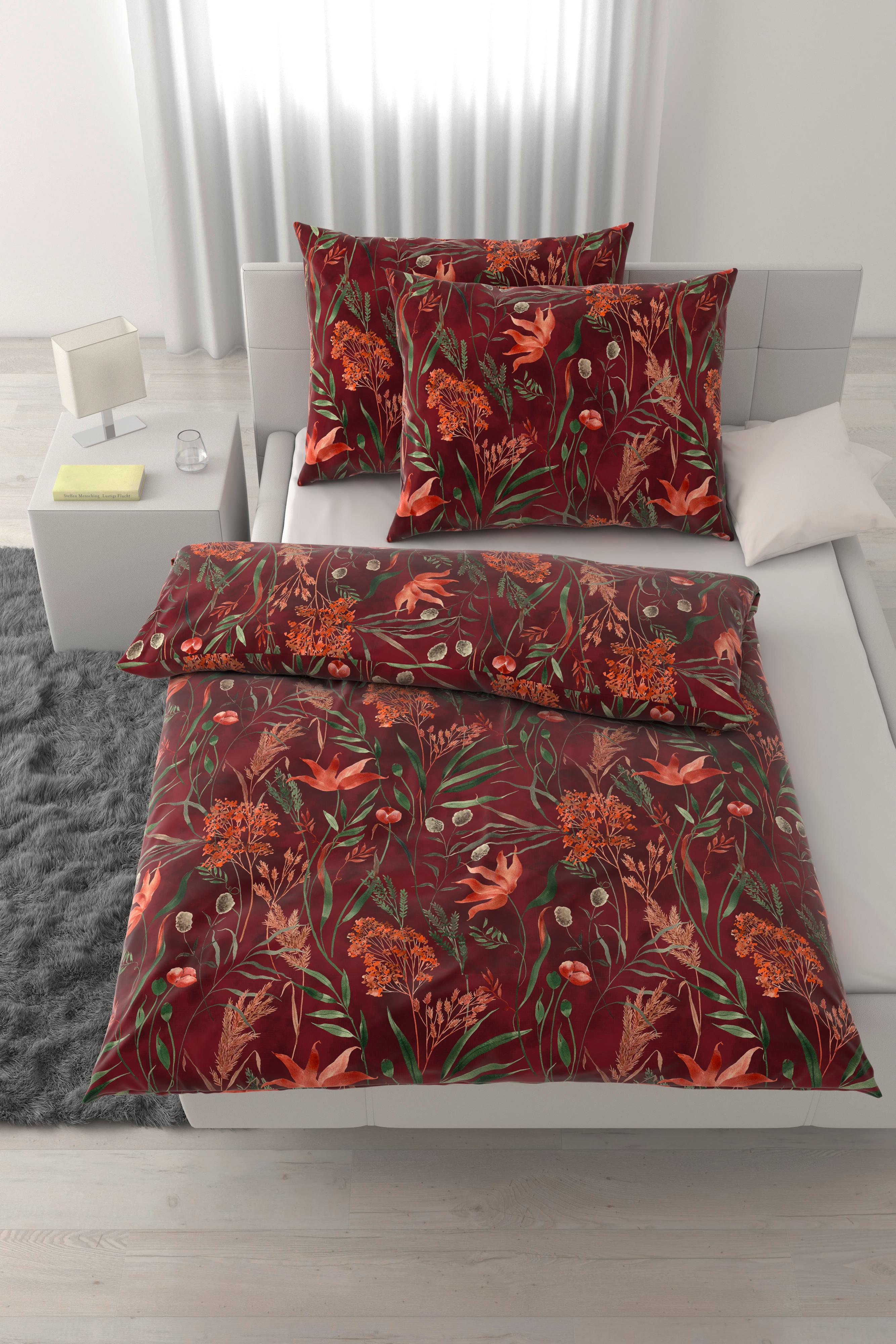 Lenjerie de pat Nora, cca. 200x220/2x50x70 cm - roșu, Modern, textil (200/220cm) - Mömax