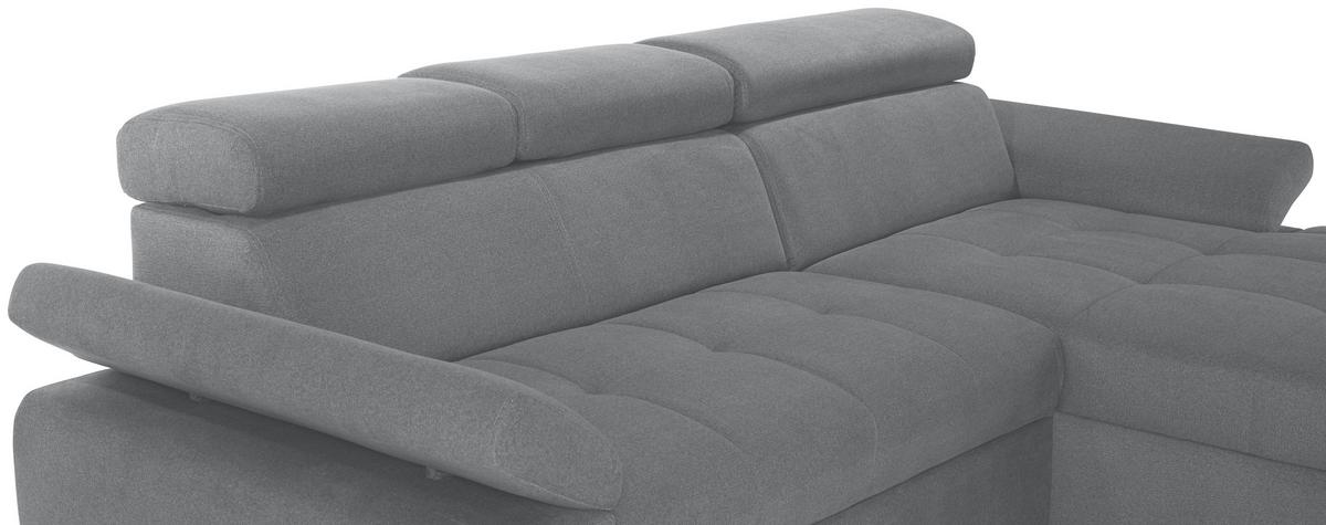 Kutna Garnitura Perry - siva/srebrne boje, Design, tekstil/drvo (292/183cm) - Modern Living