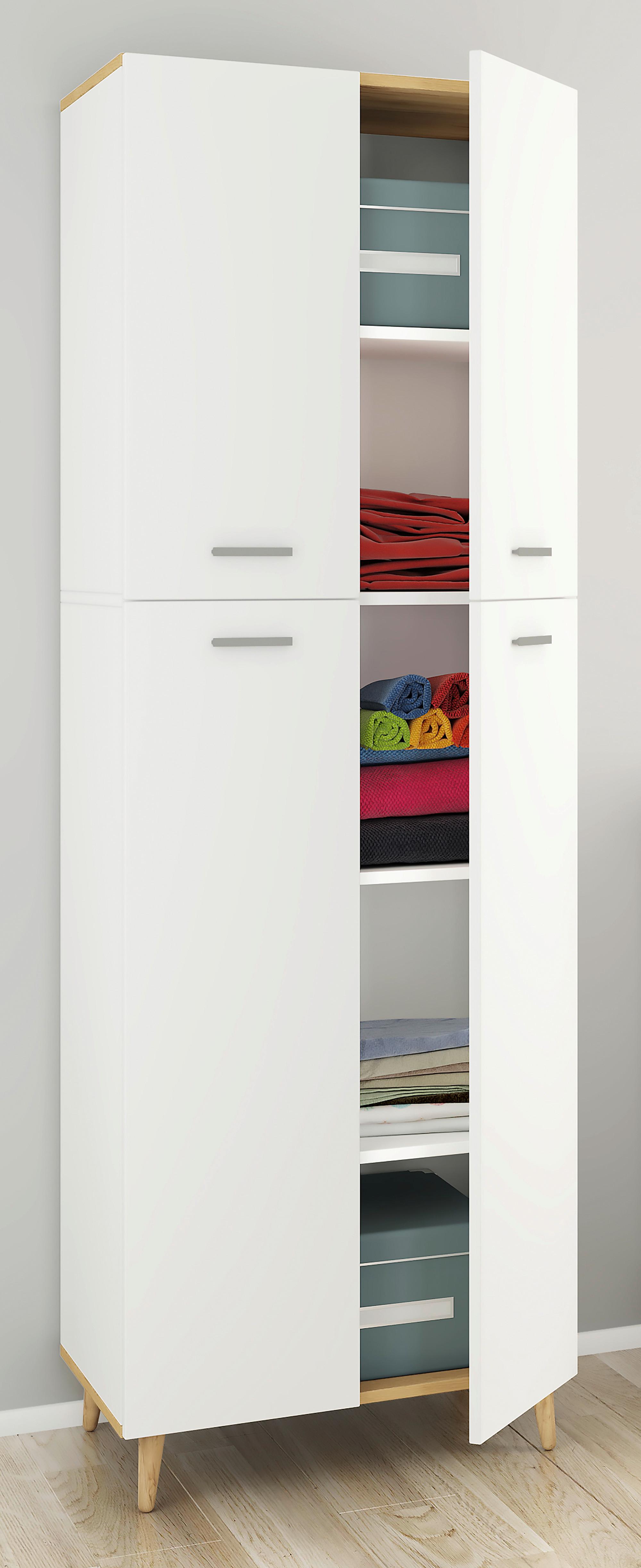 Mehrzweckschrank Landos ca. 60x184 cm Weiß/Honigeiche - Honigeiche/Weiß, MODERN, Holzwerkstoff/Kunststoff (60/184/39cm) - MID.YOU