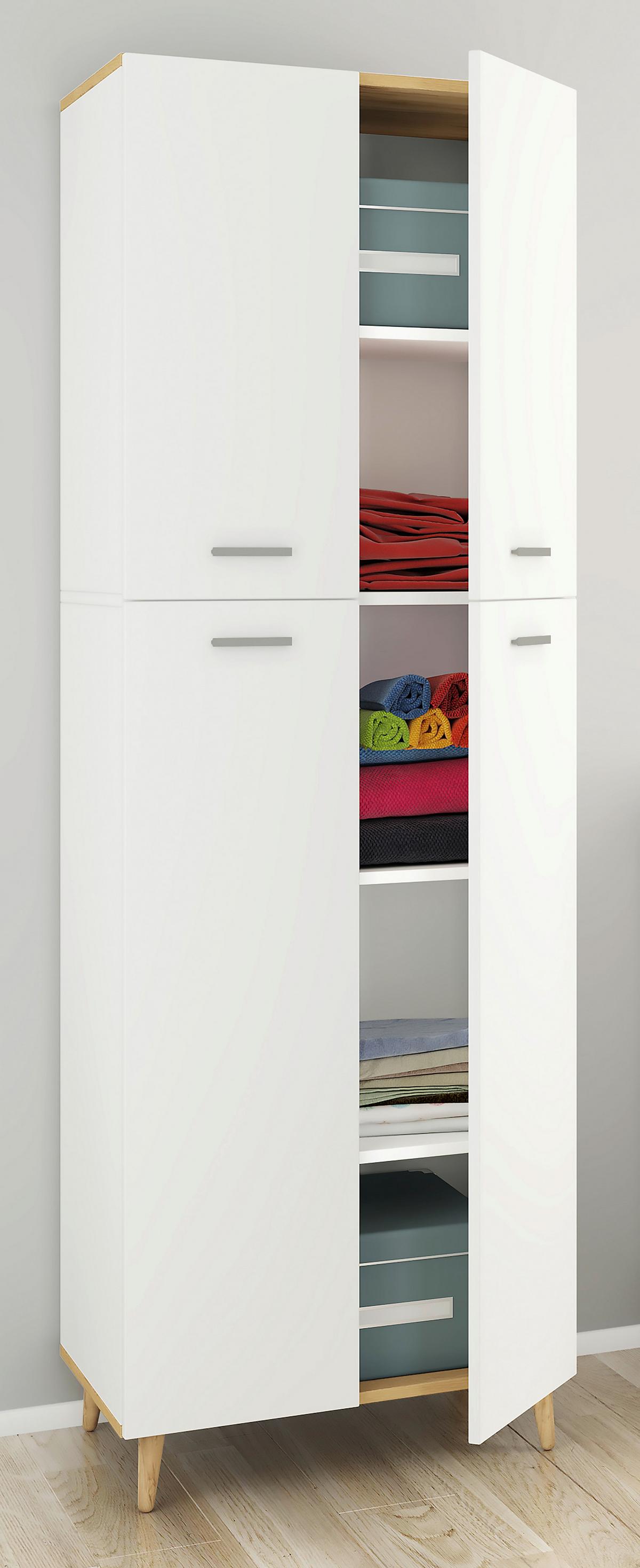 Mehrzweckschrank Landos ca. 60x184 cm Weiß/Honigeiche - Honigeiche/Weiß, MODERN, Holzwerkstoff/Kunststoff (60/184/39cm) - MID.YOU
