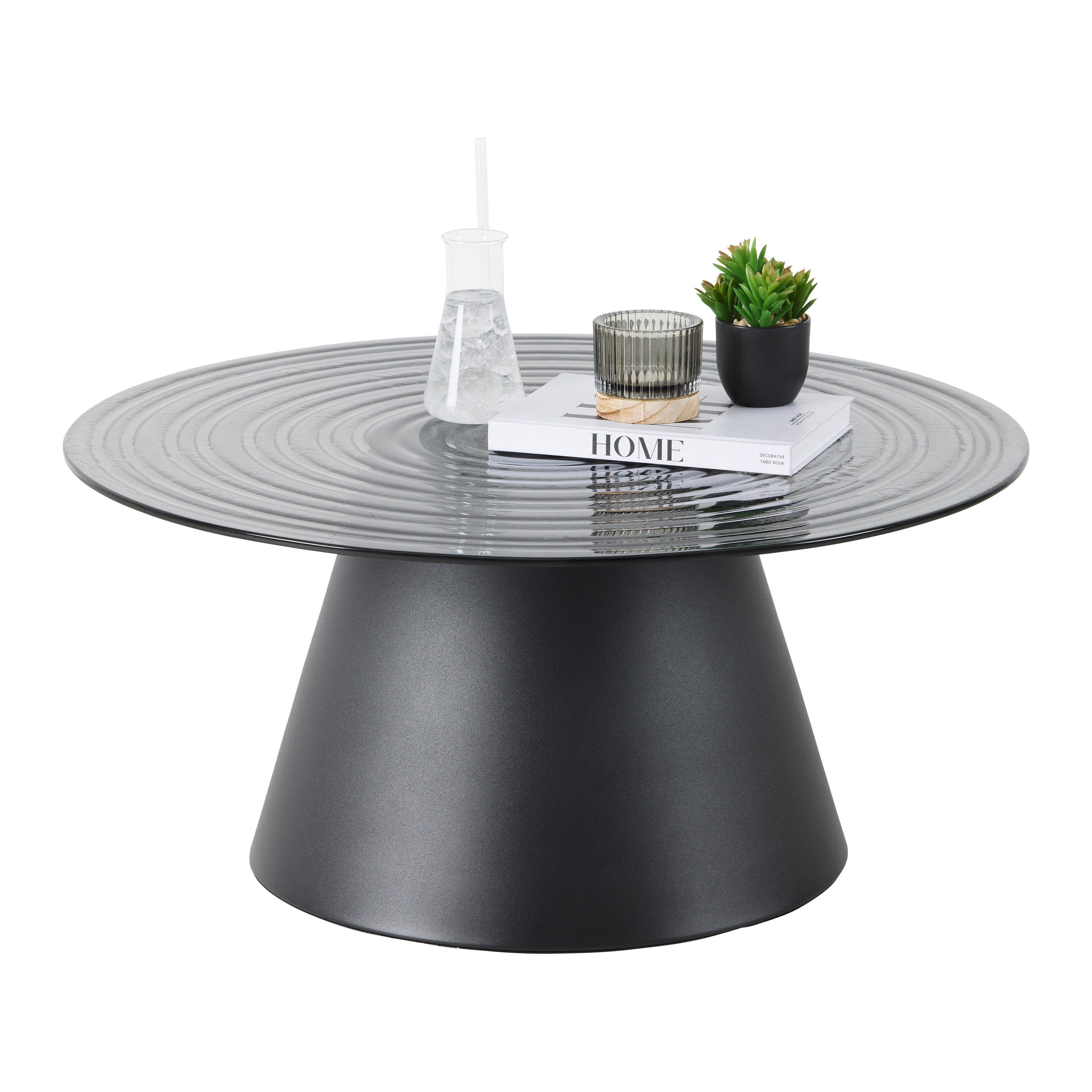 Couchtisch Paul Grau/Schwarz Rauchglas - Schwarz/Grau, MODERN, Glas/Metall (80/37cm) - Mömax