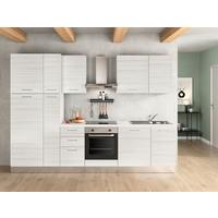 Küchenblock Olimpia m. Geräte Eukalyptusholzfarben - Eukalyptusholzfarben/Alufarben, LIFESTYLE, Kunststoff/Metall (300cm) - MID.YOU