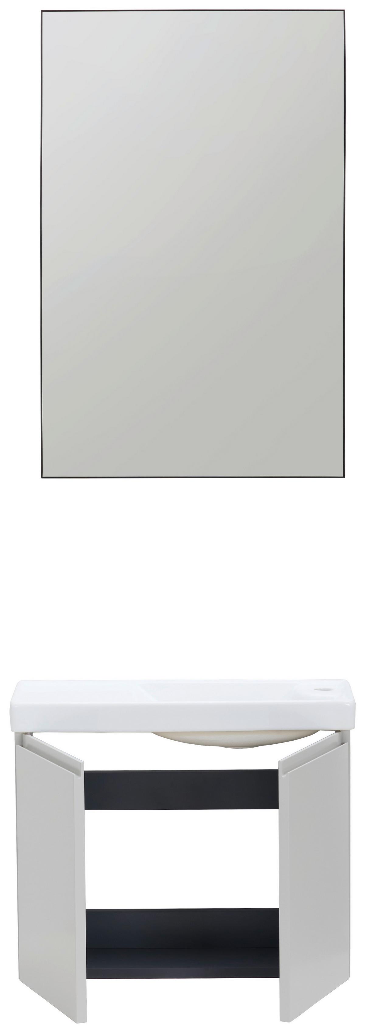 ŁAZIENKA COAST - biały wysoki połysk/kaszmir, Modern, materiał drewnopochodny/ceramika (60/140/22cm) - MID.YOU