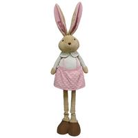 Osterhase Milky Pink/Braun - Pink/Beige, Kunststoff/Textil (45/100-155/28cm) - Mömax