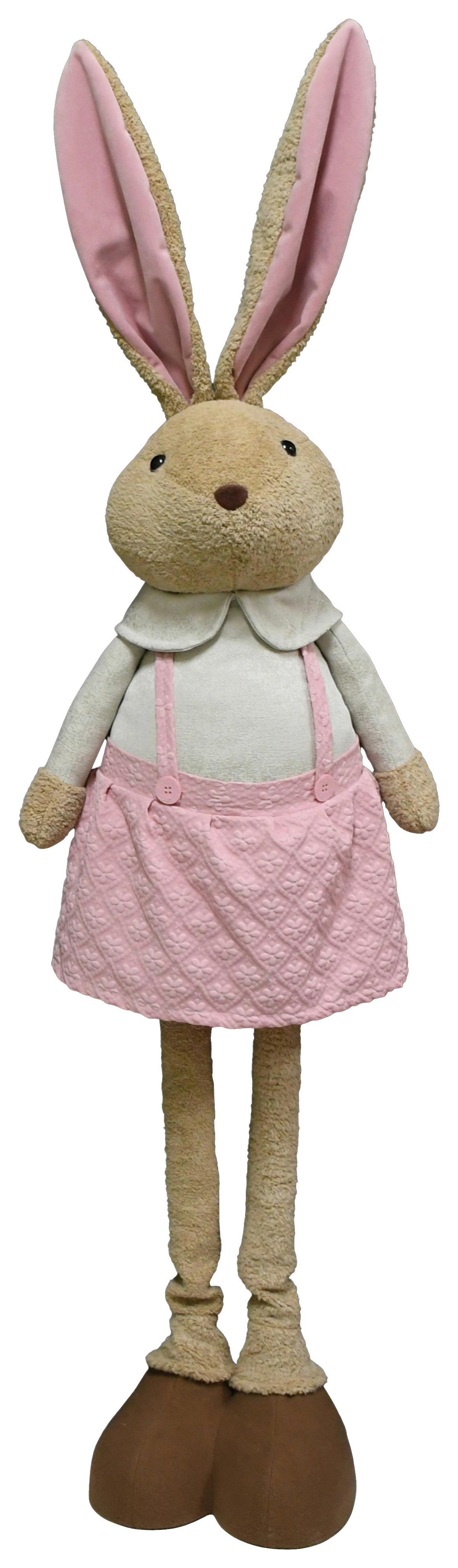 Osterhase Milky Pink/Braun - Pink/Beige, Kunststoff/Textil (45/100-155/28cm) - Mömax
