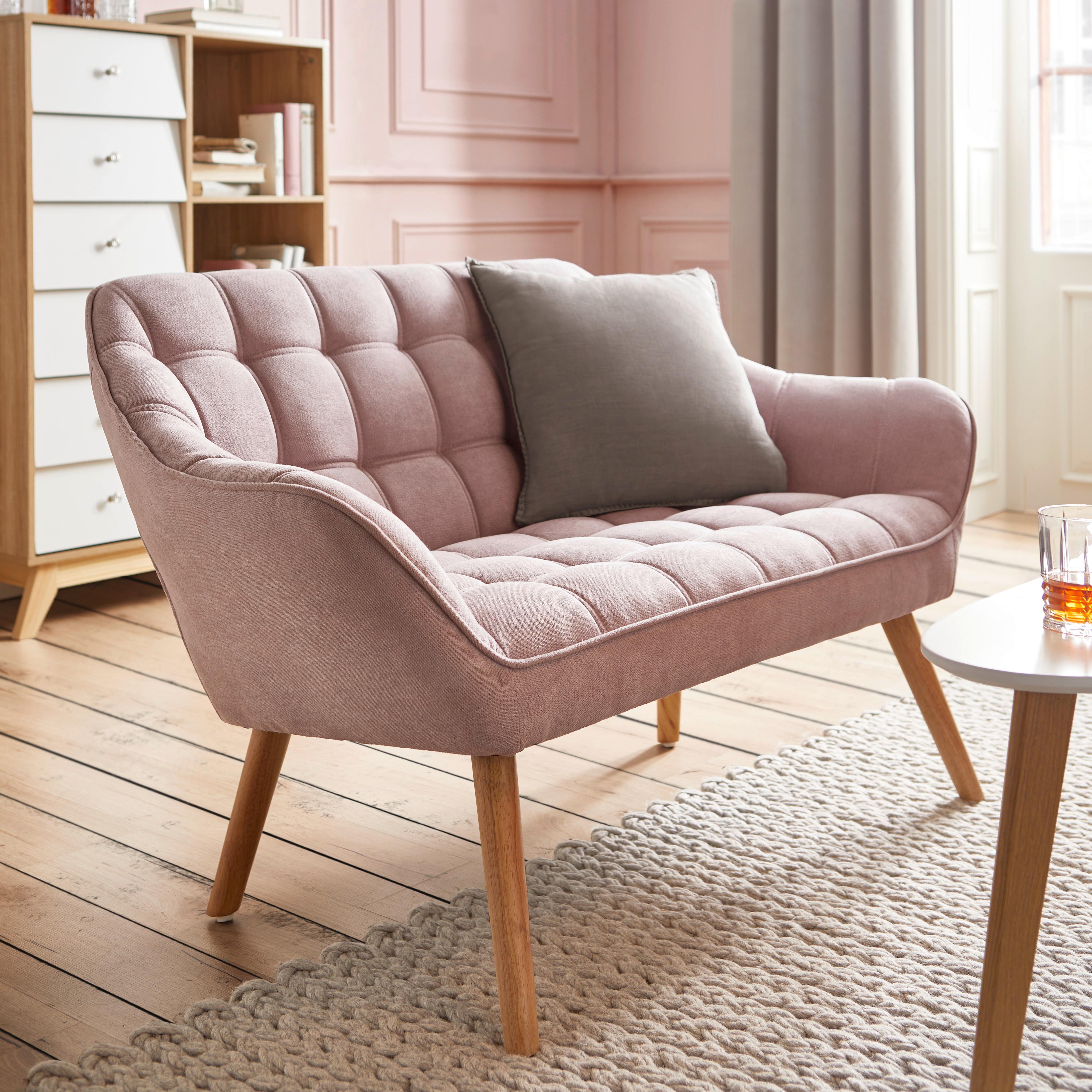 Sofa in Rosa "Monique" - Rosa, Modern, Holz/Textil (127/76/74,5cm) - Bessagi Home