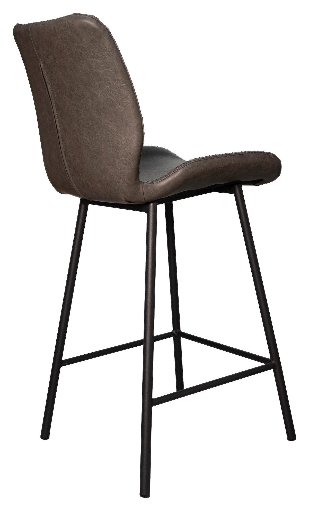 Barhocker-Set Barron 2er-Set ca. 47x99 cm Anthrazit - Anthrazit/Schwarz, KONVENTIONELL, Kunststoff/Textil (47/99/40cm) - MID.YOU