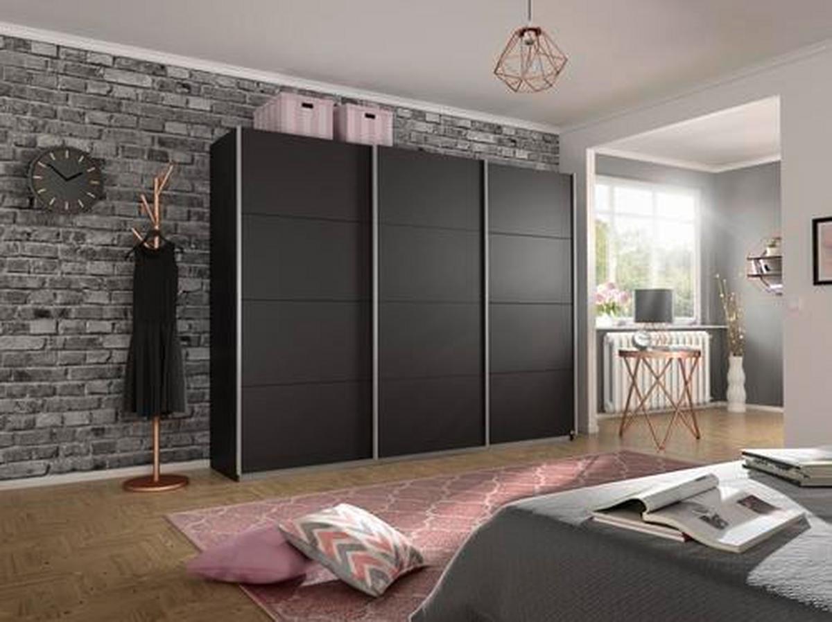 Ormar S Kliznim Vratima Belluno - siva/boje aluminija, Moderno, drvni materijal/metal (271/230/62cm) - Modern Living