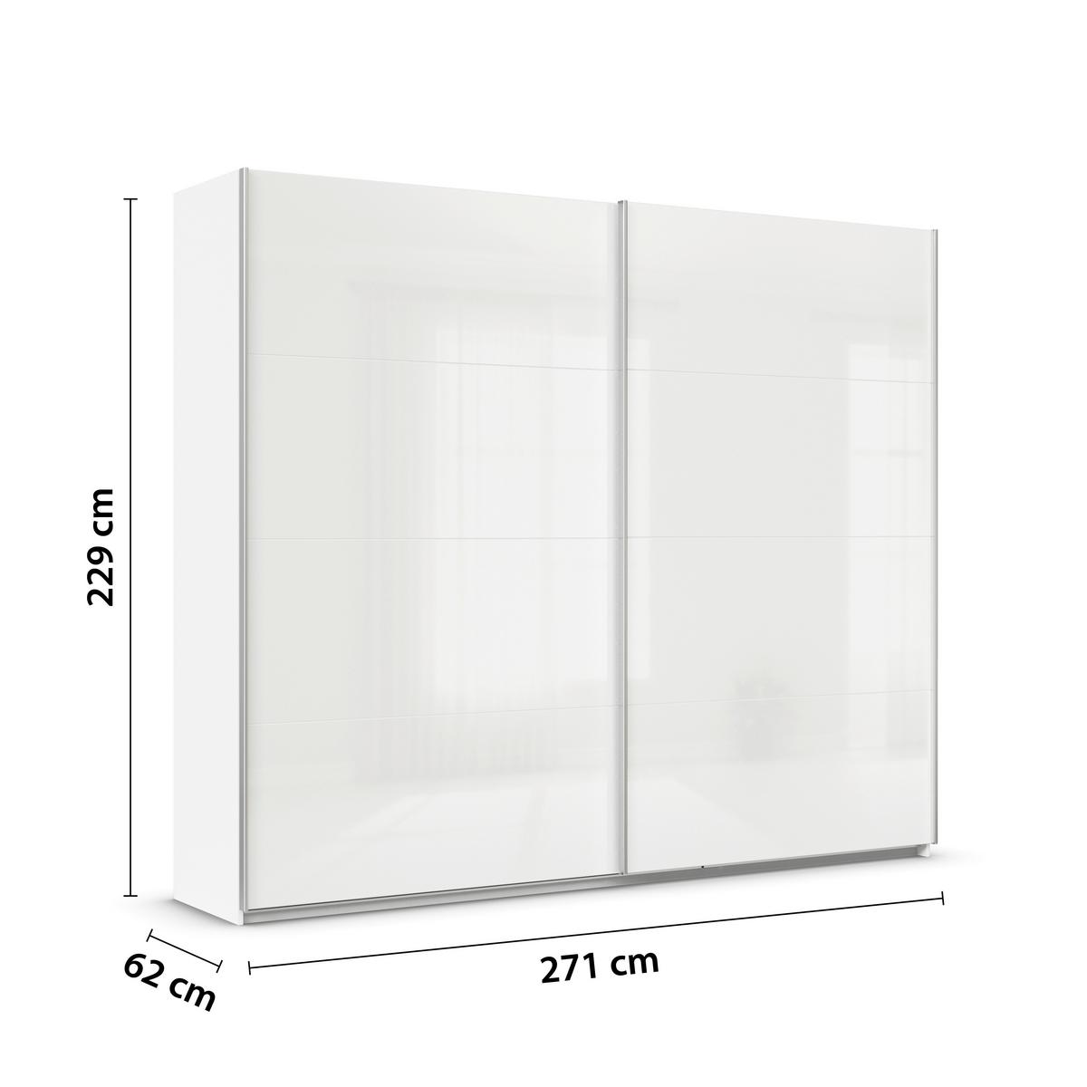 DULAP USI CULISANTE FELDKIRCH - alb/alb lucios intens, Modern, material pe bază de lemn (271/229/62cm)