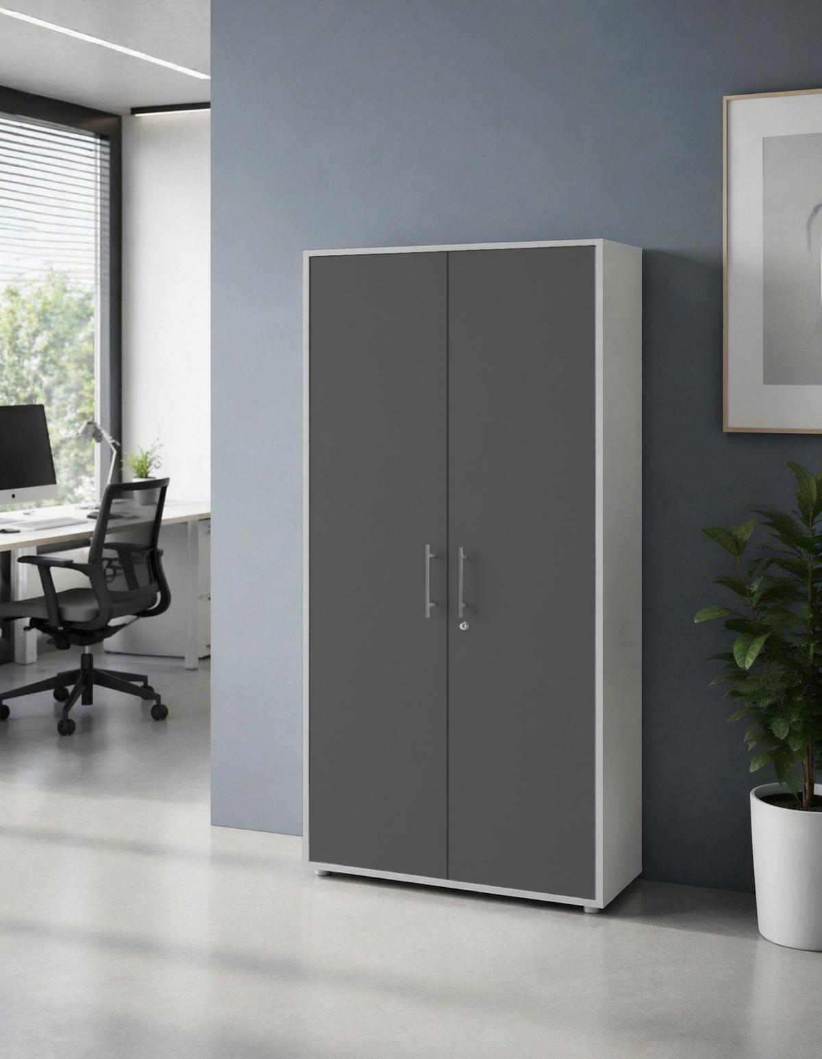 AKTENSCHRANK OFFICE EDITION - Anthrazit/Grau, MODERN, Holzwerkstoff (84,4/185,6/33cm) - MID.YOU