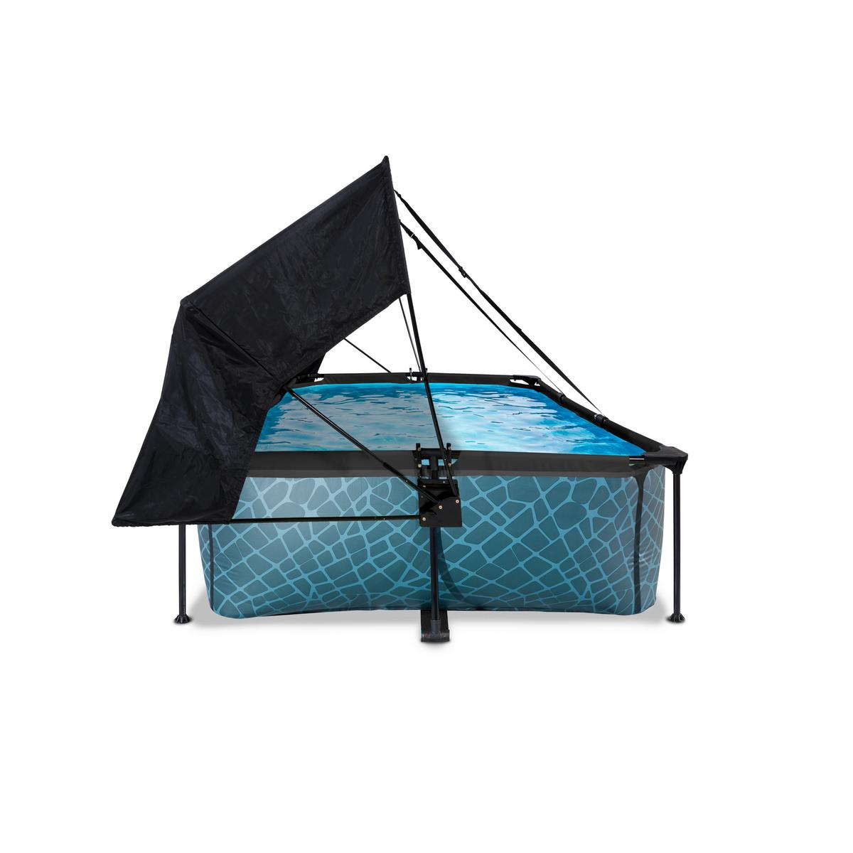 Bazen Exit Stone Pool, 220x150cm - siva, Konvencionalno, umetna masa (220/150/65cm) - EXIT Toys