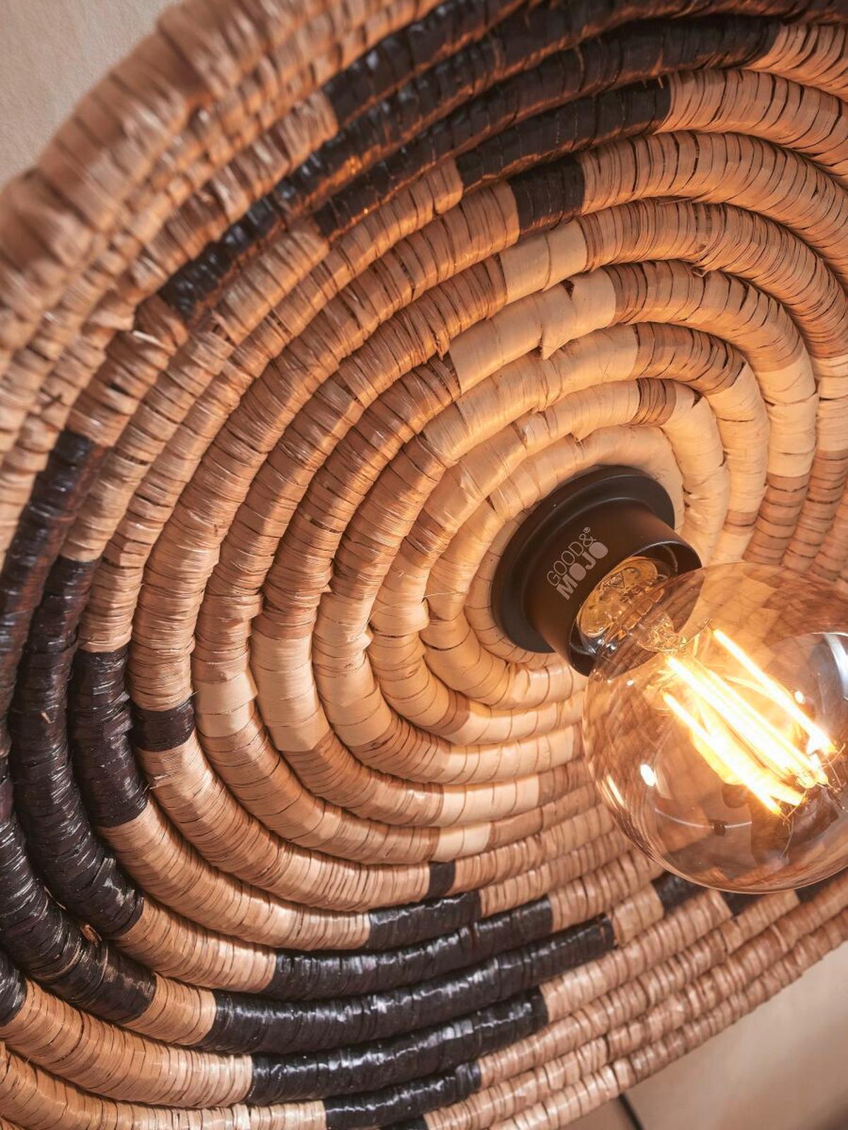 Stenska Svetilka Andros - črna/bela, Basics, naravni materiali (45/6cm) - Good & Mojo