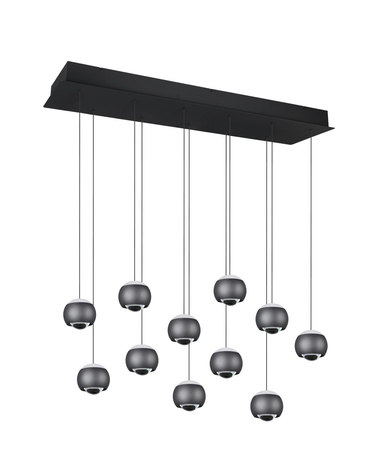 LAMPA WISZĄCA LED MR34441132 CANNON - czarny/przezroczysty, Design, tworzywo sztuczne/metal (114/30/200cm) - Musterring