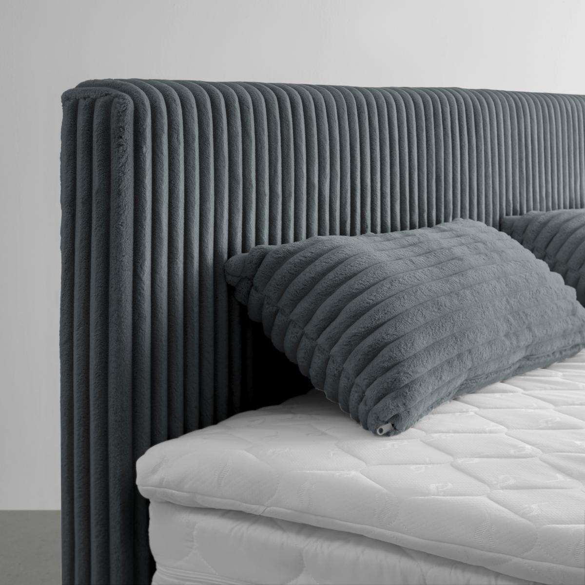 Boxspringbett Rossa in Dunkelgrau ca. 180x200cm - Dunkelgrau/Schwarz, KONVENTIONELL, Holzwerkstoff/Kunststoff (180/200cm) - Mömax