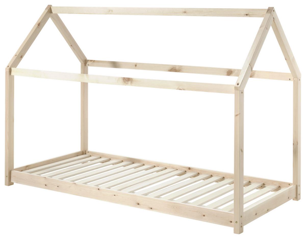 Hausbett Cabane 90x200 cm Kiefer Natur Echtholz - Kieferfarben, MODERN, Holz (90/200cm) - MID.YOU