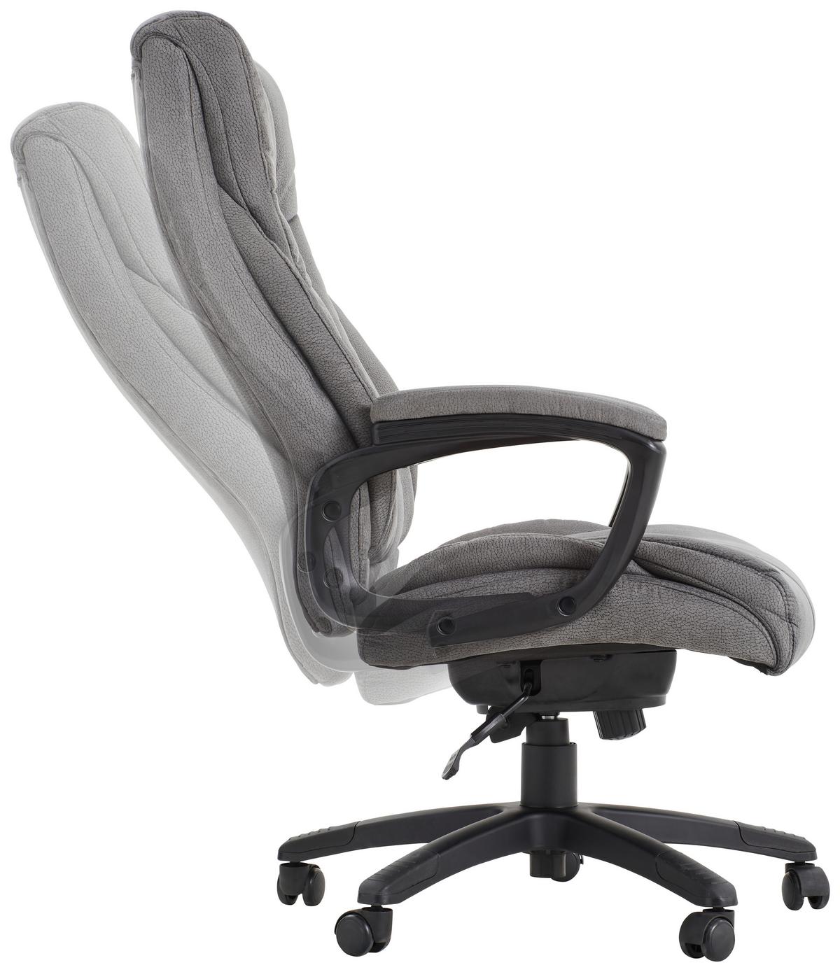 FOTEL SZEFA JOHN XXL - czarny/szary, Konventionell, tworzywo sztuczne/tkanina (68/113-121/68cm)