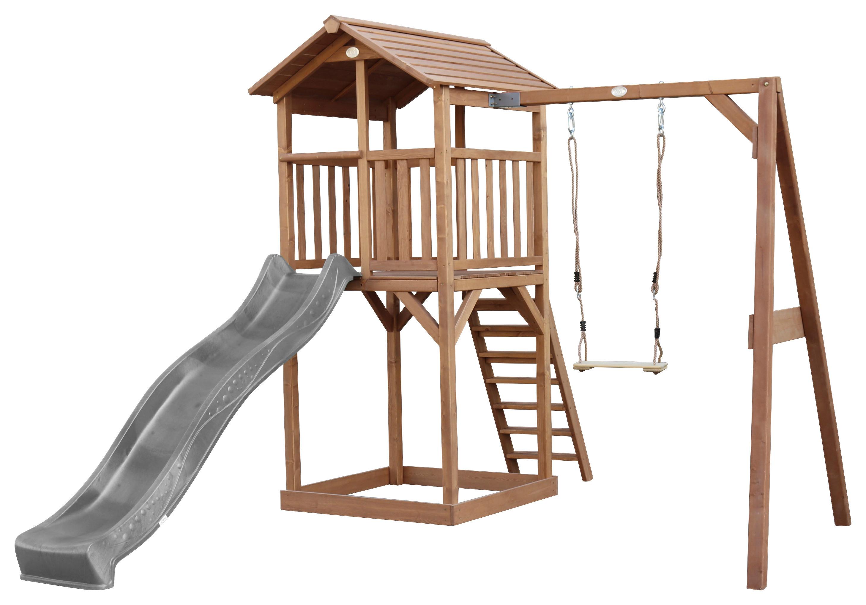 Spielturm Braun/Grau - Braun/Grau, KONVENTIONELL, Holz/Kunststoff (283,6/241,9/349cm) - Ambia Garden