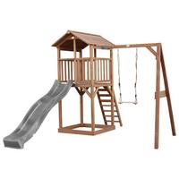 Spielturm Braun/Grau - Braun/Grau, KONVENTIONELL, Holz/Kunststoff (283,6/241,9/349cm) - Ambia Garden