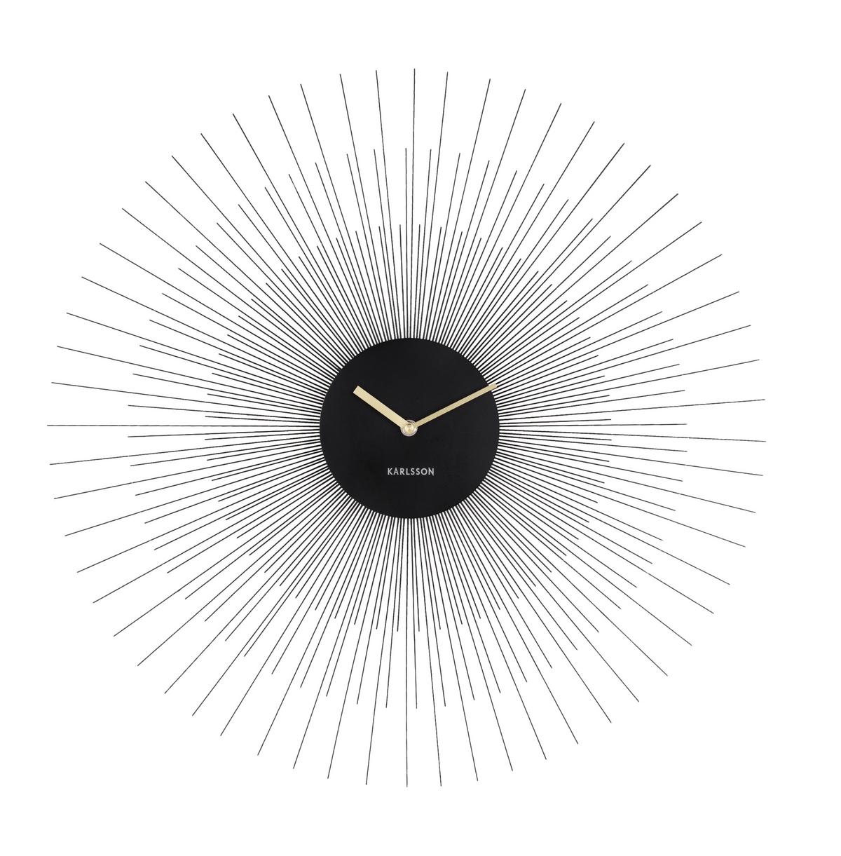 Wanduhr Peony in Schwarz - Schwarz, MODERN, Metall (45cm) - Karlsson