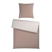 Bettwäsche Chambray Stripes Weiß/Beige ca. 135x200cm - Beige/Weiß, MODERN, Textil (135/200cm) - Mömax