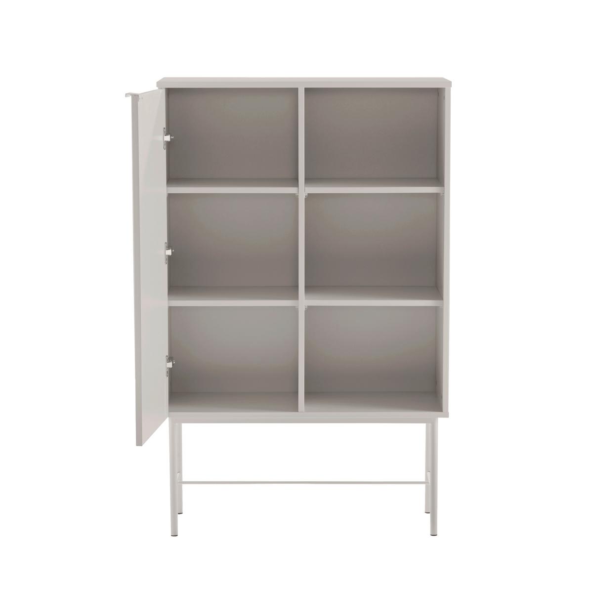 Regal Sio, Siva - siva, Moderno, kovina/leseni material (82/35/130cm) - MID.YOU