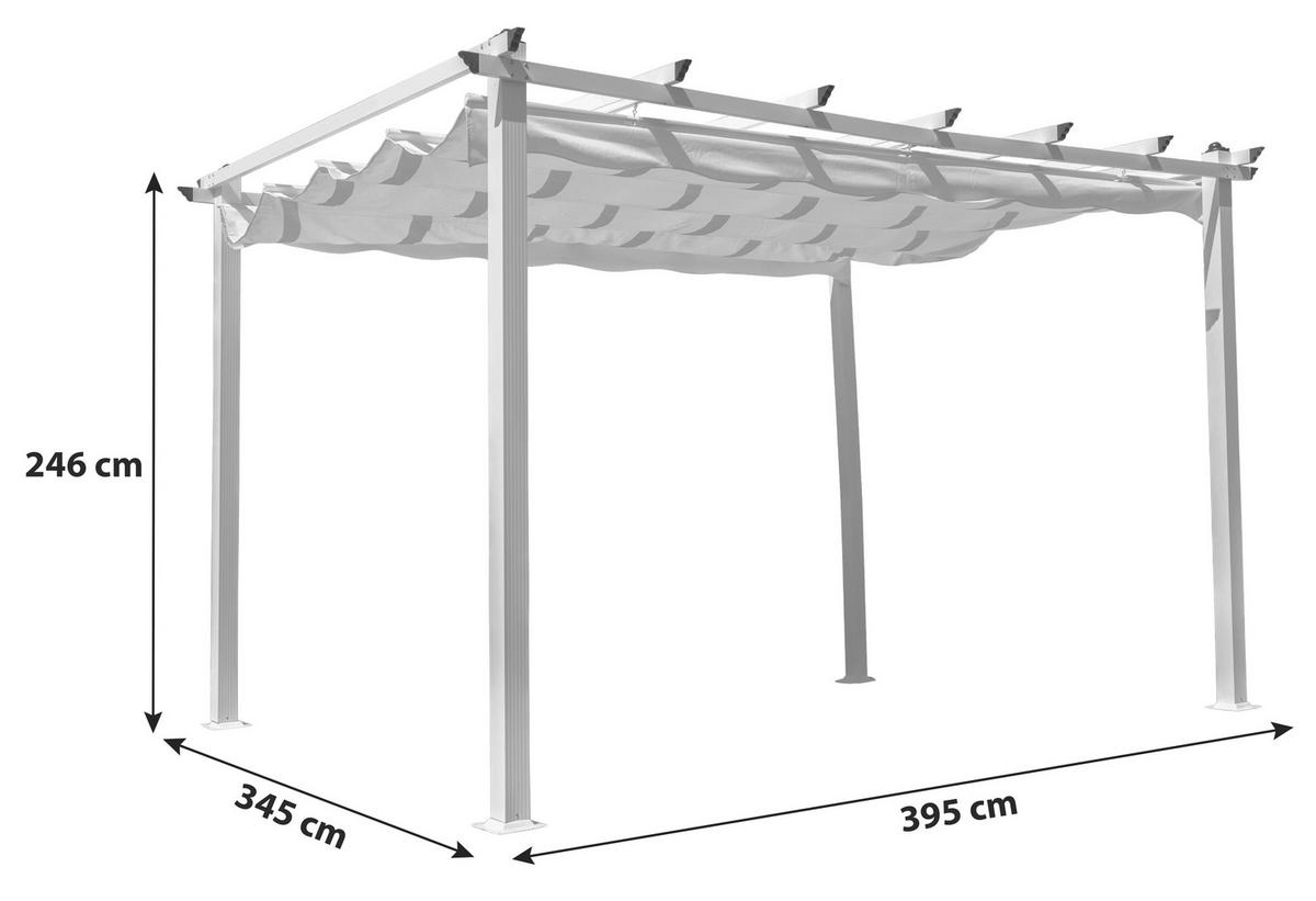 Pergola Lazio ca. 345x246x395 cm Weiß - KONVENTIONELL, Textil (345/246/395cm) - Gardenson