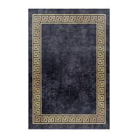 Flachwebeteppich Fiesta Schwarz ca. 80x150cm - Goldfarben/Schwarz, Design, Textil (80/150cm) - Novel