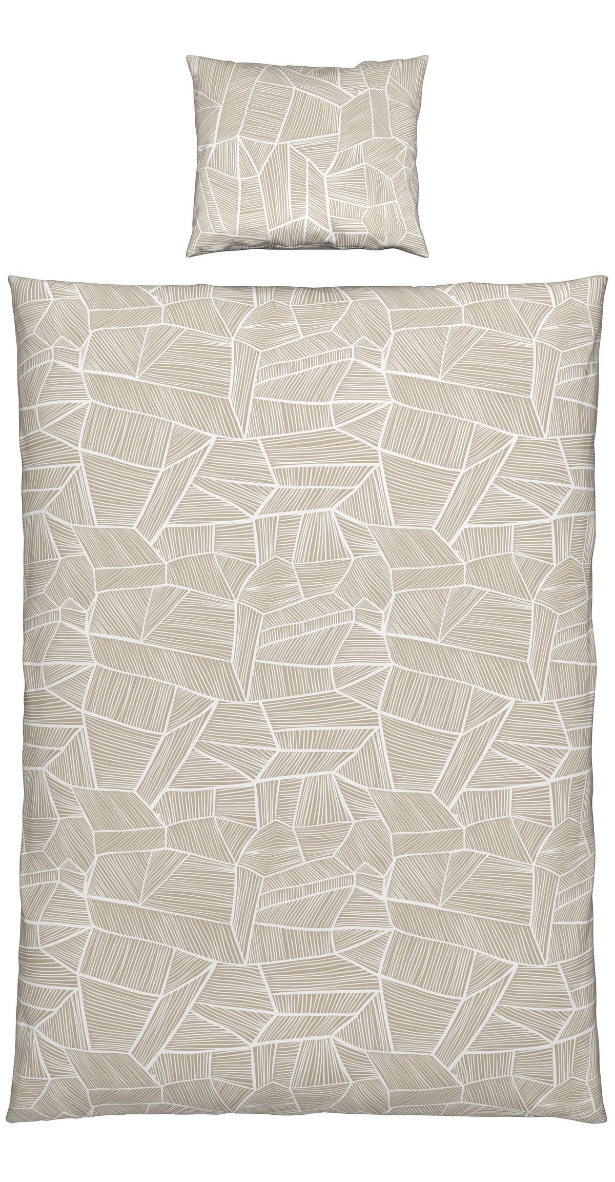 Bettwäsche Tessa Wende in Weiss/Beige ca. 160x210cm - Weiss/Beige, Konventionell, Textil (160/210cm) - Modern Living