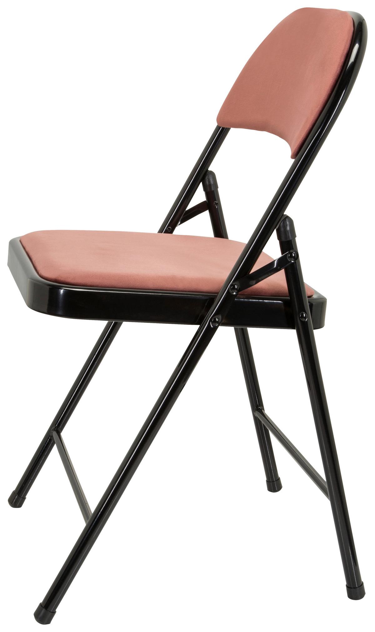 Zložljiv Stol Tudela I, Roza - roza/črna, Basics, kovina/tekstil (44/80/49cm) - MID.YOU